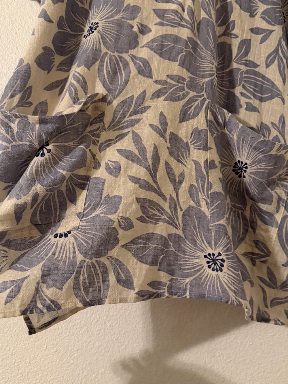 Olivaceous Women’s Blue 100% Cotton Floral Tunic Coverup Size Medium - Picture 7 of 11